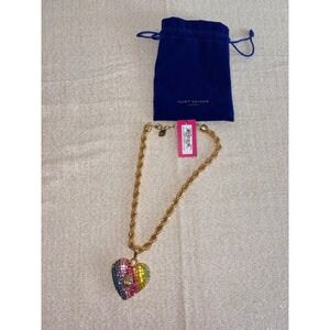 Kurt Geiger London Heart Locket Gold tone Rainbow Crystal Excellent Eagle Head